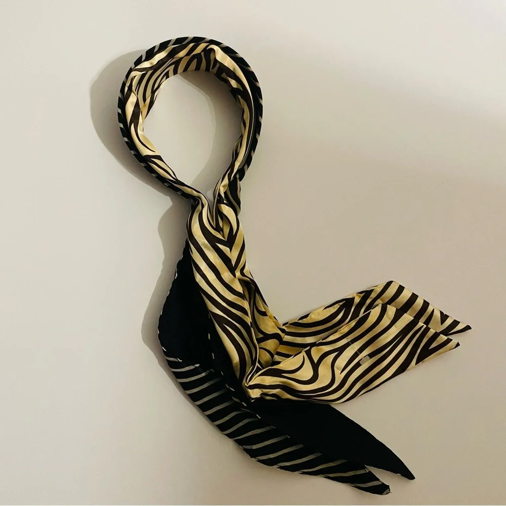 NEW Two Headbands Tie Back Black and Tan
